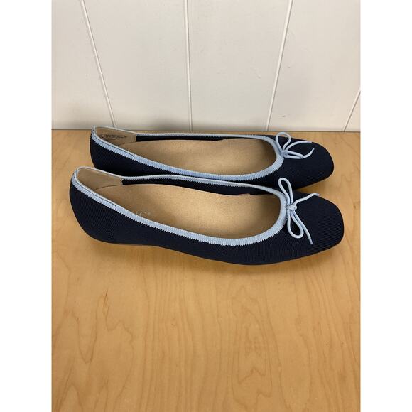 Vionic Women's Klara Knit Ballerina Comfort Skimmer Flats Navy Blue/Pale Blue 11 - Picture 5 of 9
